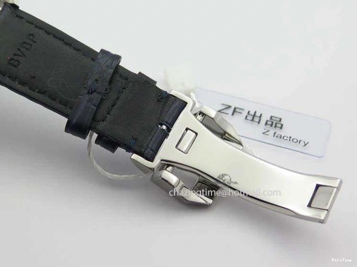 MIROTIME 0715 UrbanStyle Portuguese IW371446 ZF 1:1 Best Edition SS White Dial Blue Markers On Blue Leather Strap  A79350 V 7270